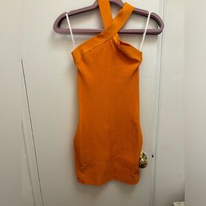 Orange Babaton Bodycon Dress